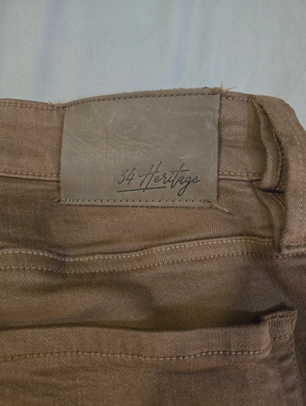 34 Heritage Courage Mid Rise Straight Jeans 31x34 Brown Tencel Stretch